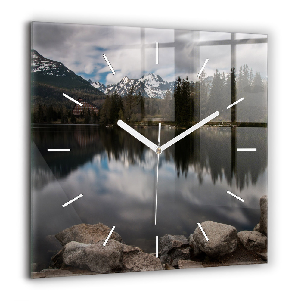 Horloge murale carrée 60x60 cm Hautes Tatras en Slovaquie