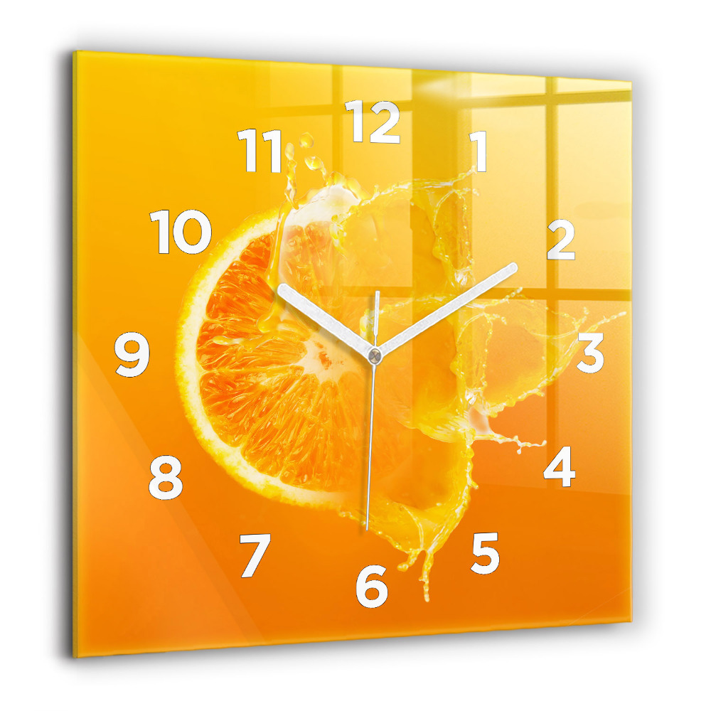 Horloge murale carrée 60x60 cm Orange