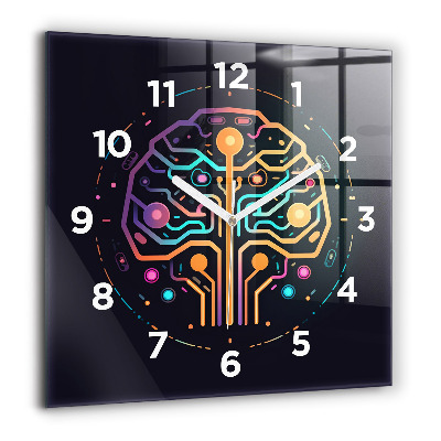 Horloge murale carrée 60x60 cm Abstraction colorée