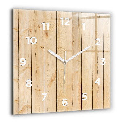 Horloge murale carrée 60x60 cm Planches de bois