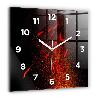 Horloge murale carrée 60x60 cm Piments