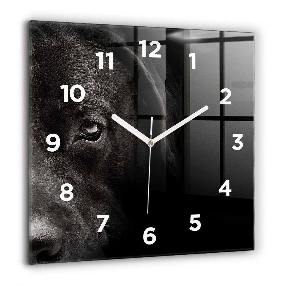 Horloge carrée en verre 60x60 cm Chien et chat écossais