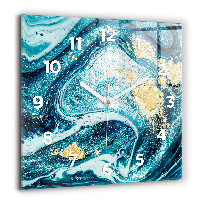 Horloge carrée en verre 60x60 cm Marbre abstrait
