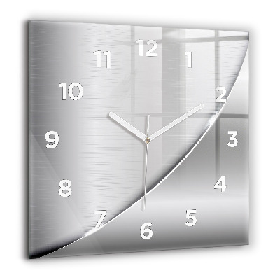 Horloge carrée en verre 60x60 cm Motif argenté