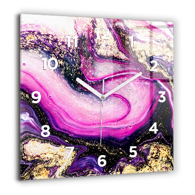 Horloge carrée en verre 60x60 cm Marbre abstrait