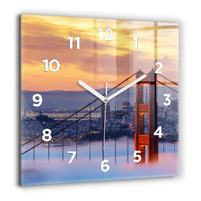 Horloge murale carrée 60x60 cm Pont de San Francisco