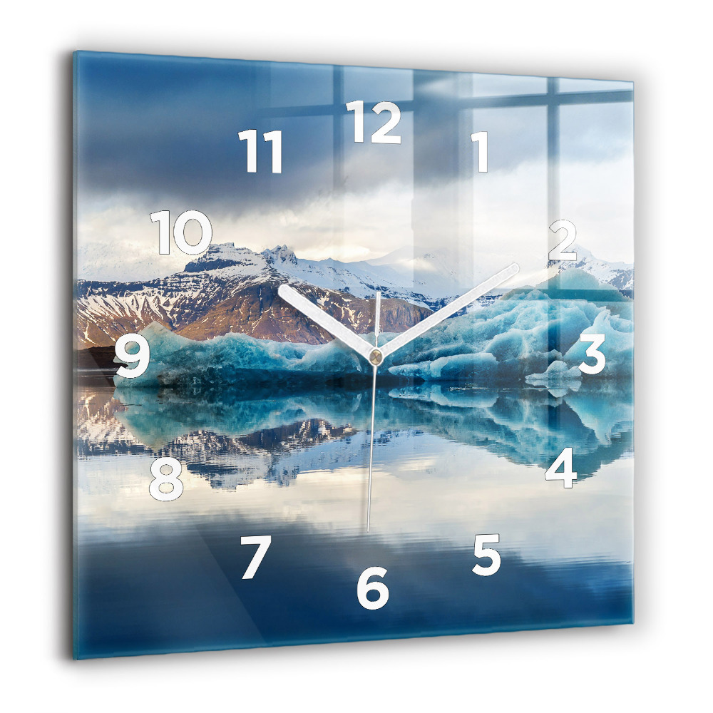 Horloge murale carrée 60x60 cm Lac Jokulsarlon Islande