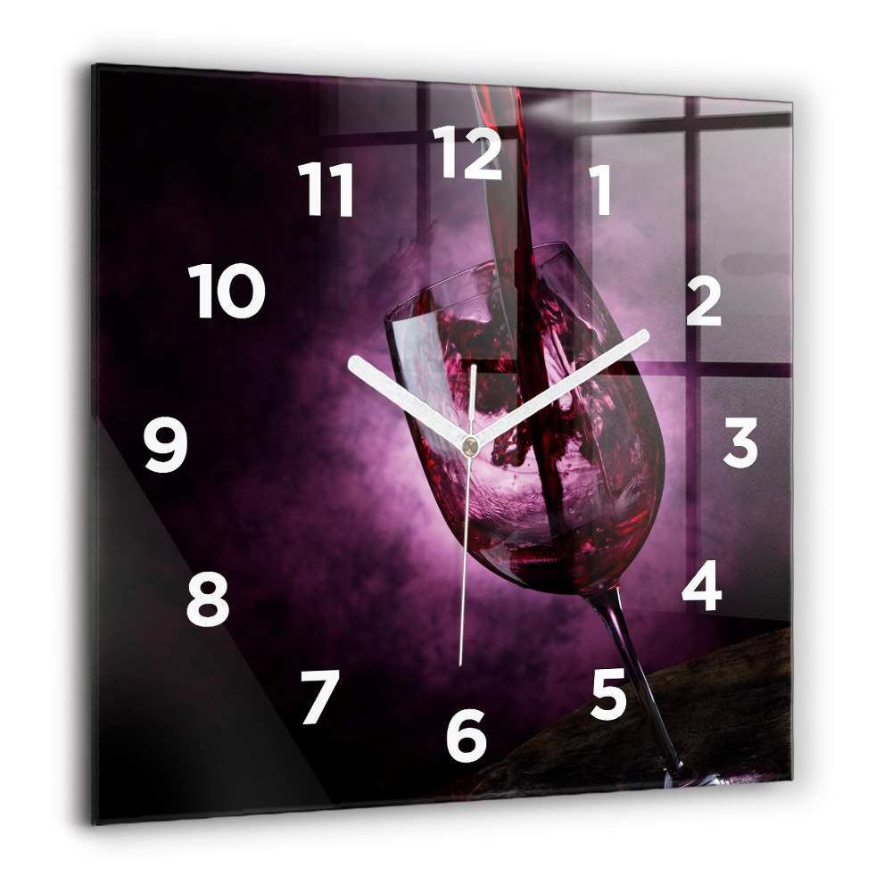 Horloge carrée en verre 60x60 cm Verre à vin