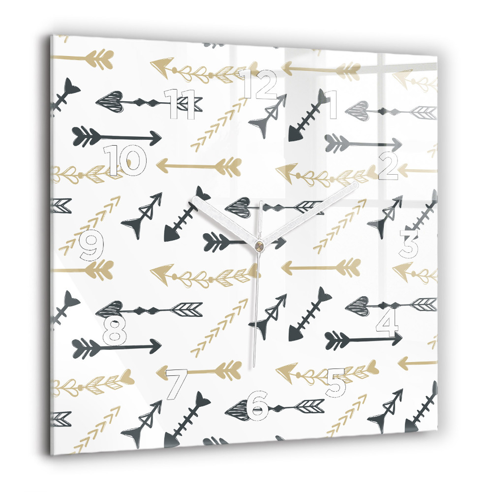Horloge carrée en verre 60x60 cm Motif géométrique de hipster