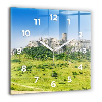 Pendule carrée en verre 60x60 cm Château de Spiš en Slovaquie