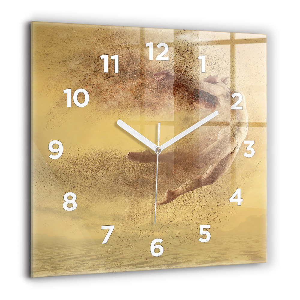 Horloge carrée en verre 60x60 cm Femme en silhouette