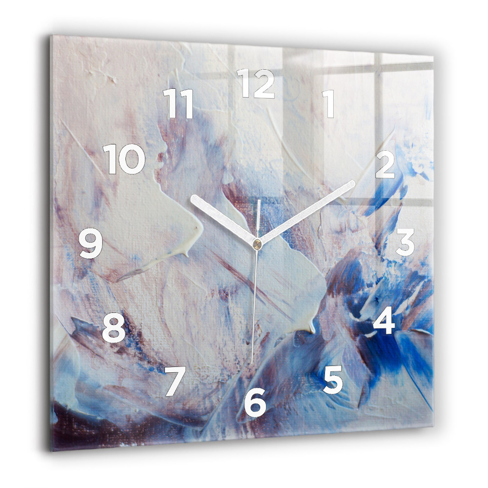 Horloge carrée en verre 60x60 cm Texture de peinture abstraite
