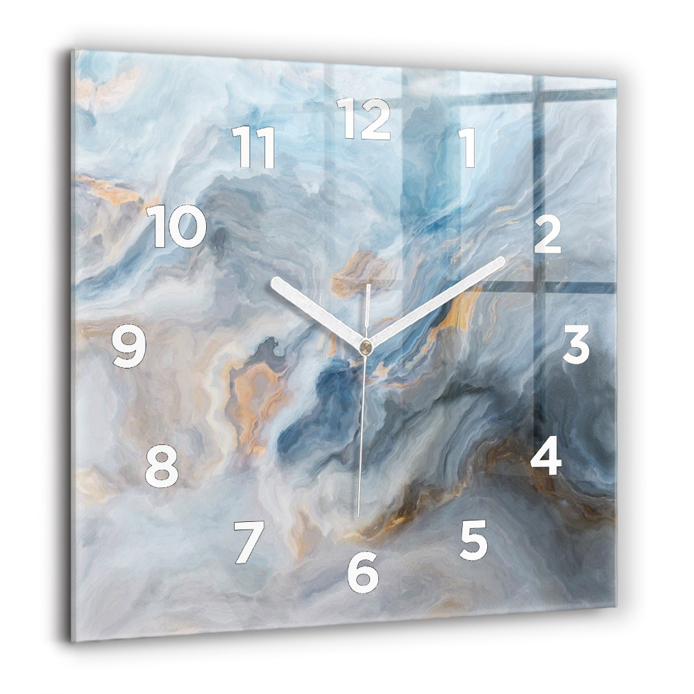 Horloge murale carrée 60x60 cm Motif de marbre