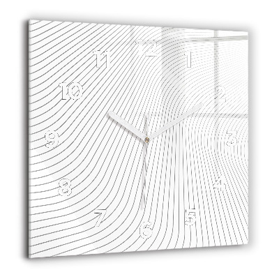 Pendule carrée en verre 60x60 cm Lignes abstraites