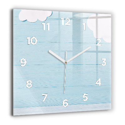 Pendule carrée en verre 60x60 cm Tableau pour enfants