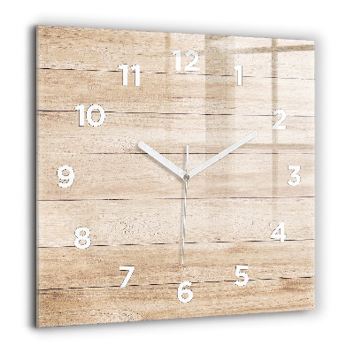 Horloge carrée en verre 60x60 cm Texture en bois