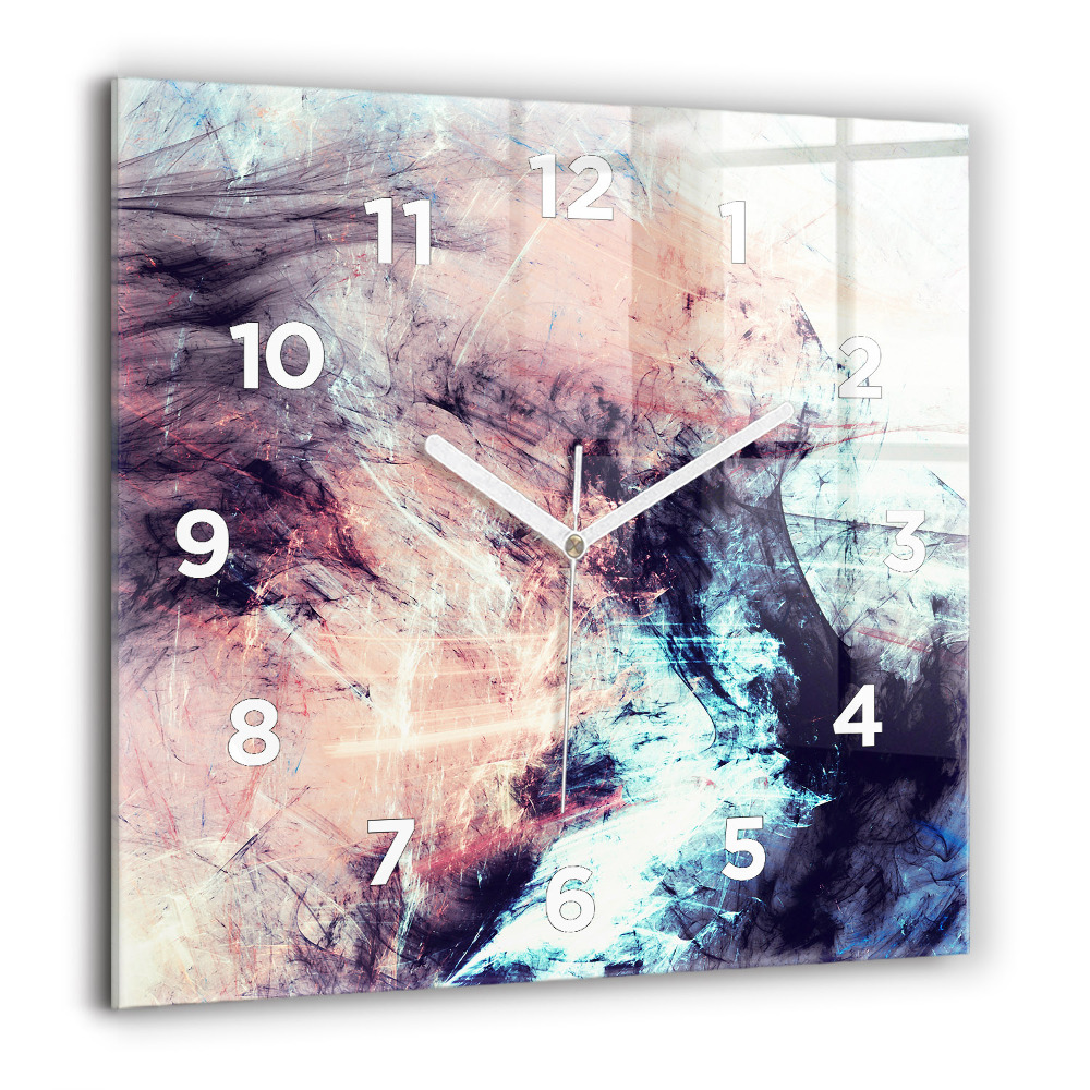 Horloge carrée en verre 60x60 cm Image abstraite