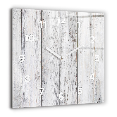 Pendule carrée en verre 60x60 cm Planches peintes