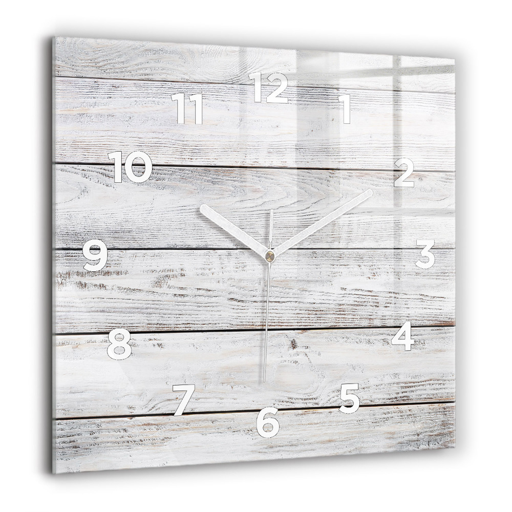 Horloge carrée en verre 60x60 cm Planches peintes