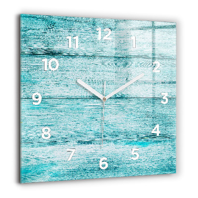 Pendule carrée en verre 60x60 cm Vieux bois bleu