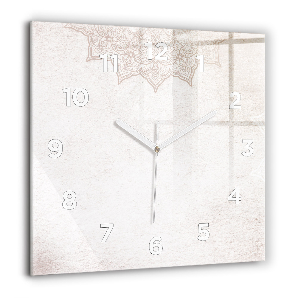 Horloge carrée en verre 60x60 cm Motif décoratif
