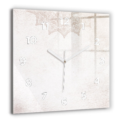 Horloge carrée en verre 60x60 cm Motif décoratif