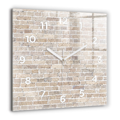 Horloge murale carrée 60x60 cm Mur de briques