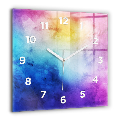 Horloge murale carrée 60x60 cm Taches colorées