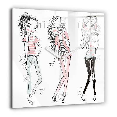 Pendule carrée en verre 60x60 cm Mode féminine