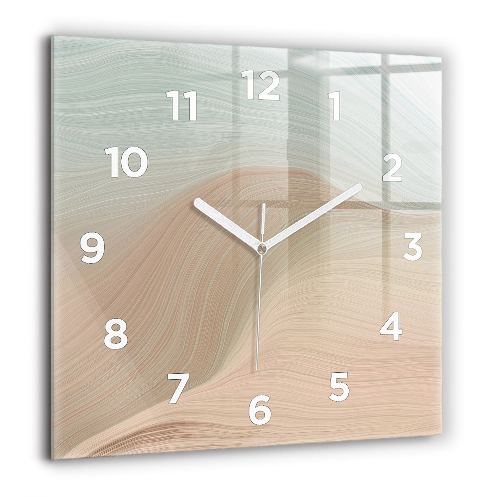 Horloge carrée en verre 60x60 cm Vague abstraite