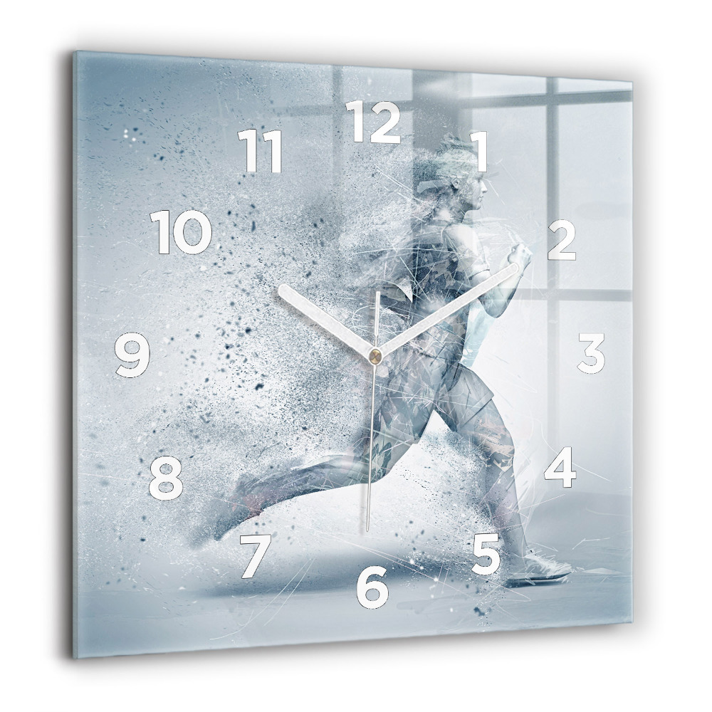 Pendule carrée en verre 60x60 cm Homme courant