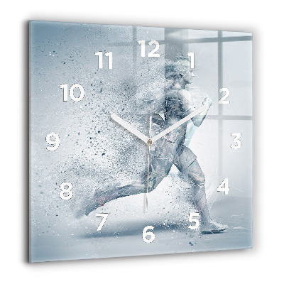 Pendule carrée en verre 60x60 cm Homme courant