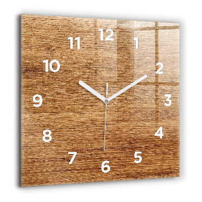 Horloge carrée en verre 60x60 cm Bois clair