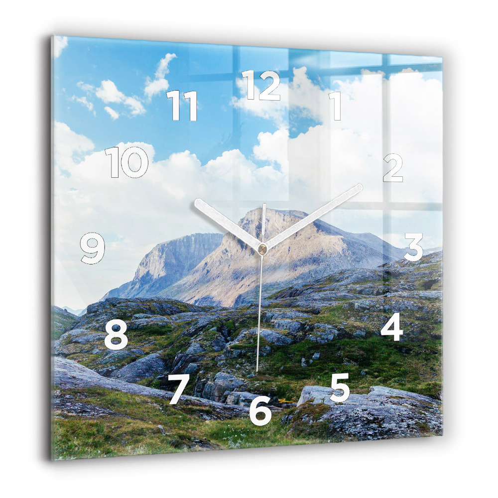 Horloge carrée en verre 60x60 cm Paysage rocheux