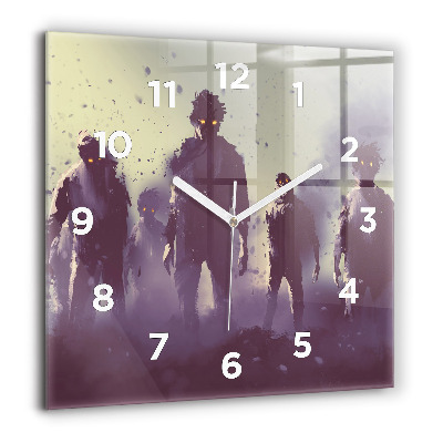 Horloge carrée en verre 60x60 cm Zombie la nuit - halloween