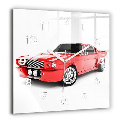 Horloge murale carrée 60x60 cm Voiture de sport