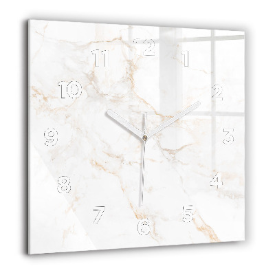 Pendule carrée en verre 60x60 cm Marbre élégant