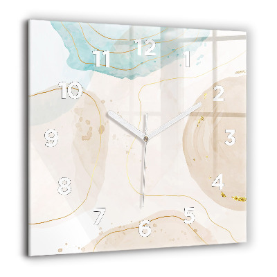 Horloge murale carrée 60x60 cm Taches d'aquarelle
