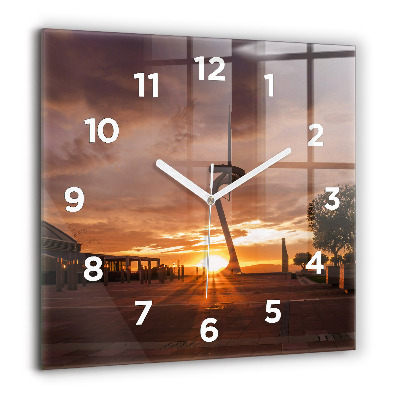 Horloge carrée en verre 60x60 cm Parc olympique de Barcelone