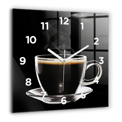 Horloge murale carrée 60x60 cm Café noir
