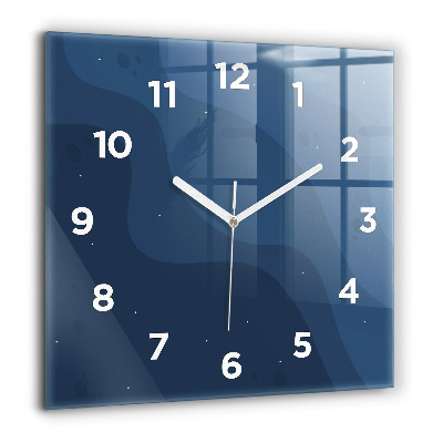 Horloge carrée en verre 60x60 cm Vagues bleues