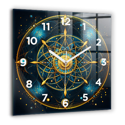 Horloge carrée en verre 60x60 cm Horoscope
