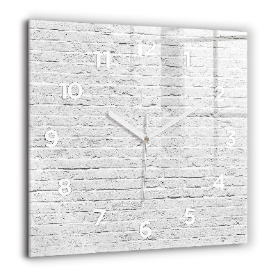 Horloge murale carrée 60x60 cm Mur de briques claires
