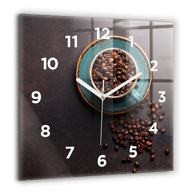 Horloge murale carrée 60x60 cm Tasse de café
