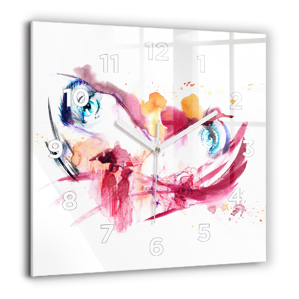 Horloge murale carrée 60x60 cm Couple romantique