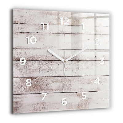 Horloge murale carrée 60x60 cm Planches de bois clair