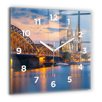 Horloge murale carrée 60x60 cm Vue de l'hôtel de ville