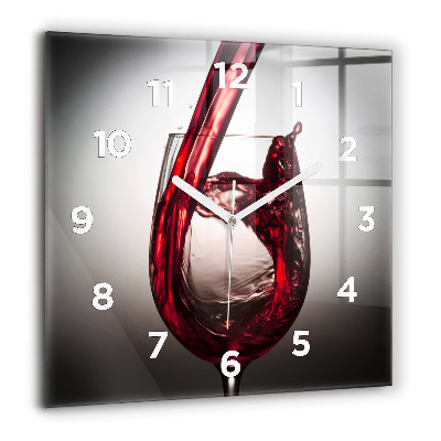 Pendule carrée en verre 60x60 cm Verre de vin