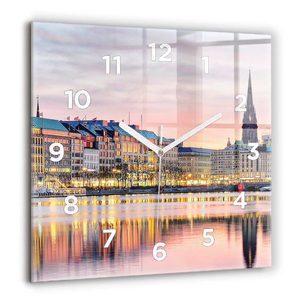 Horloge murale carrée 60x60 cm Alster à Hambourg