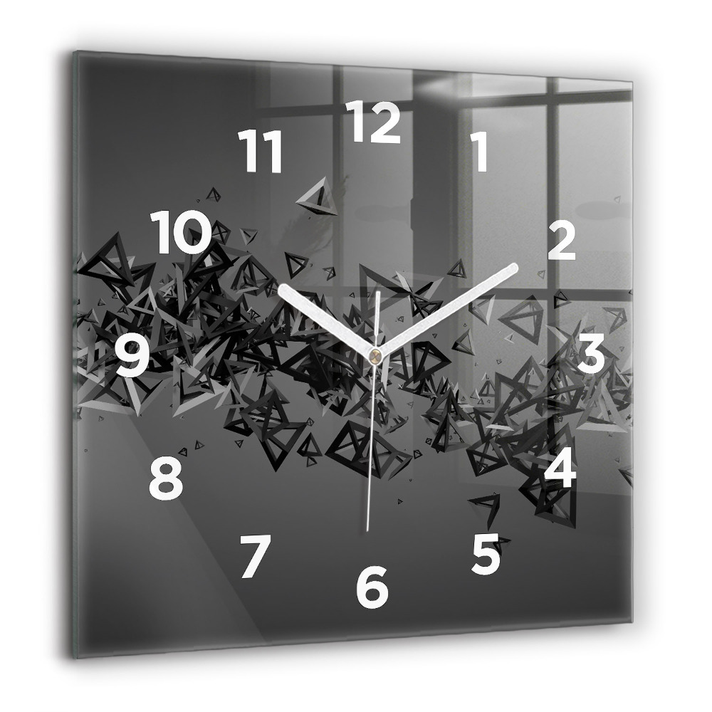 Horloge carrée en verre 60x60 cm Abstraction sombre